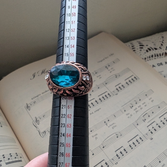 Copper Teal Gemstone Ring - Picture 5 of 5
